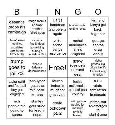 mickey’s 2024 bingo Card