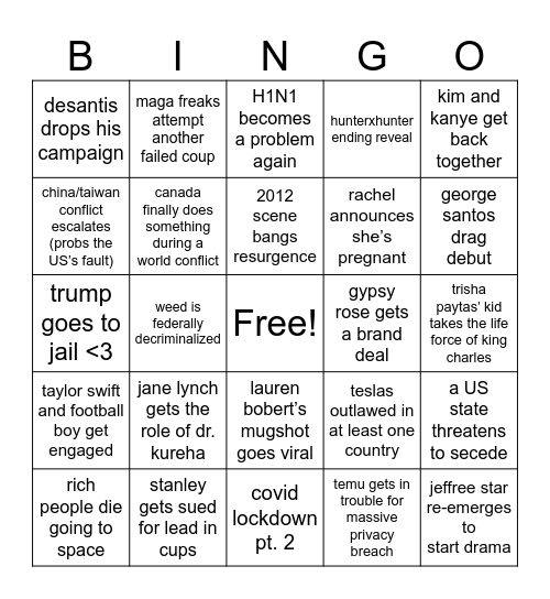 mickey’s 2024 bingo Card