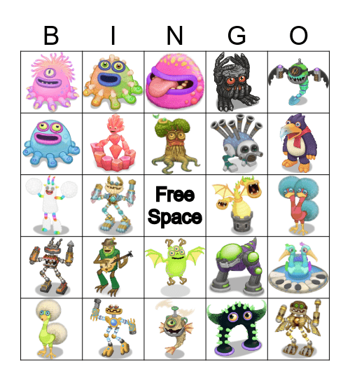 Wubbox Bingo Card