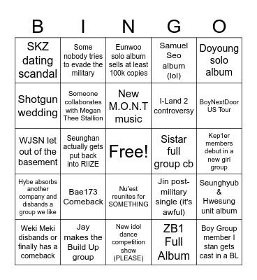 Gachingo 2024 Bingo Card