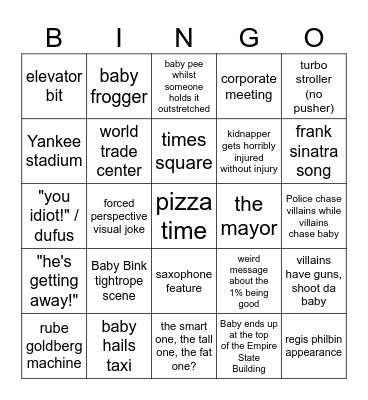 Baby Binkgo Bingo Card