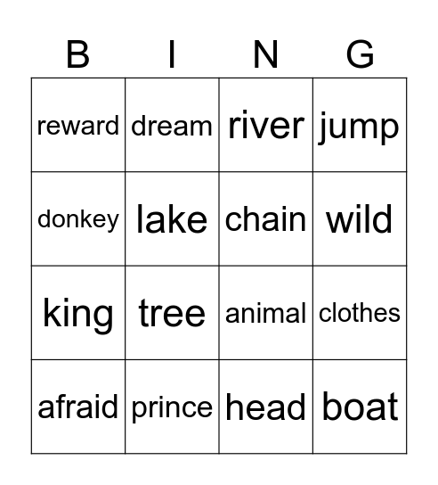 WildLife Bingo Card
