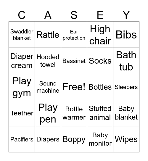 BABY BINGO Card