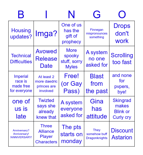 REVEAL STREAM Bingo Card