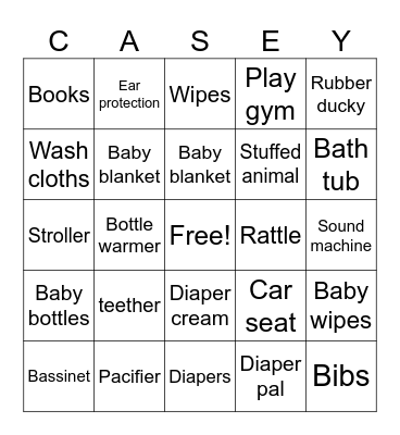 BABY BINGO Card