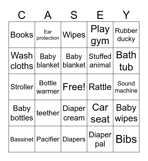BABY BINGO Card