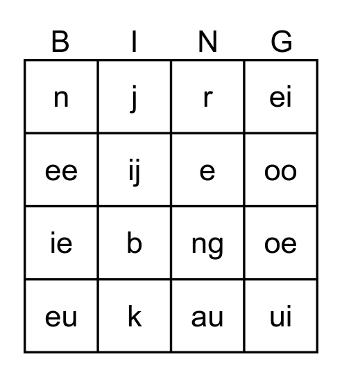 Letter bingo groep 3 Bingo Card
