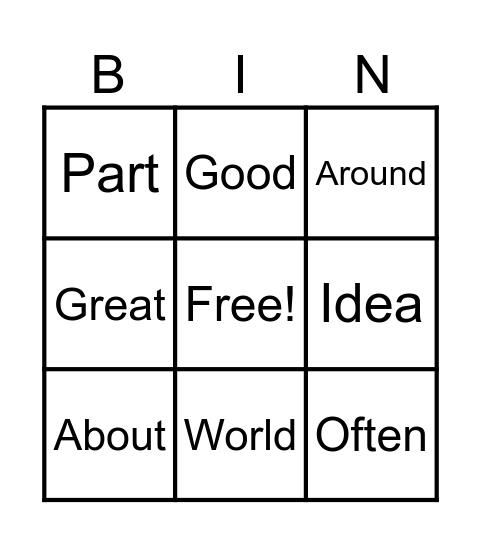 HFW - 1/18/2024 Bingo Card