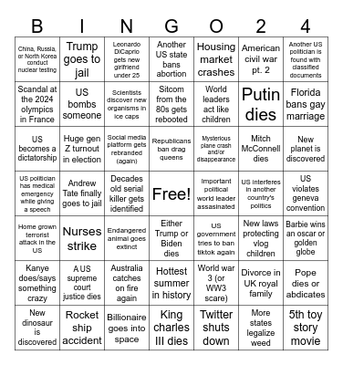 2024 bingo card Bingo Card