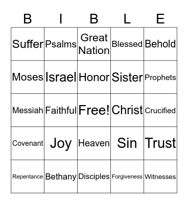 God Changes People Bingo Card