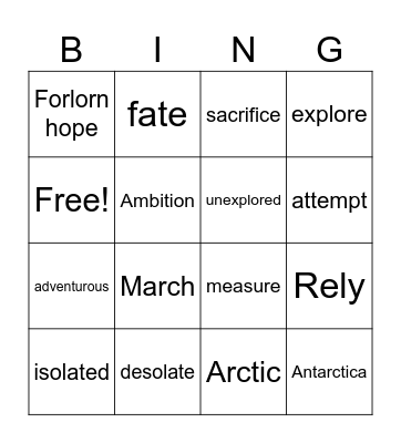 Polar Bingo Card