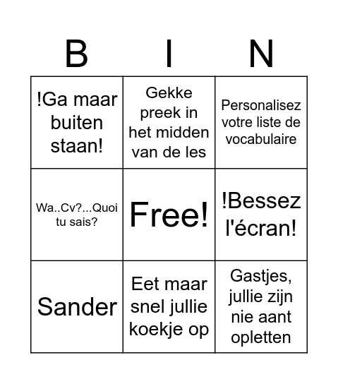 Lemberghje Bingo Card