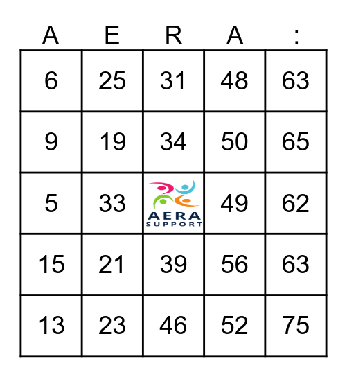 Number Bingo 1-75 Bingo Card