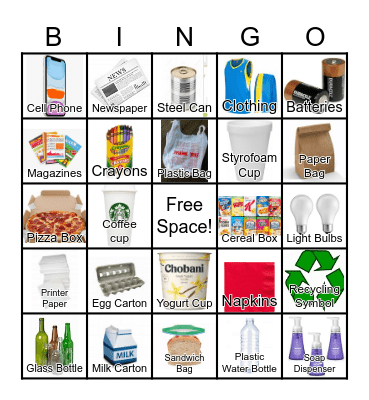 RECYCLING Bingo Card