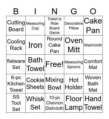 Hannah Bridal Shower Bingo Card