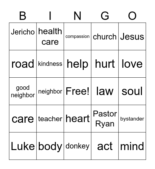 Family Faith 2 Bingo Card