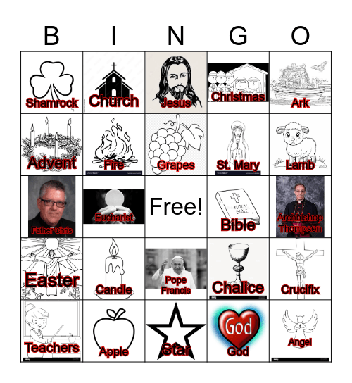 Catholic Schools Week BINGO Card