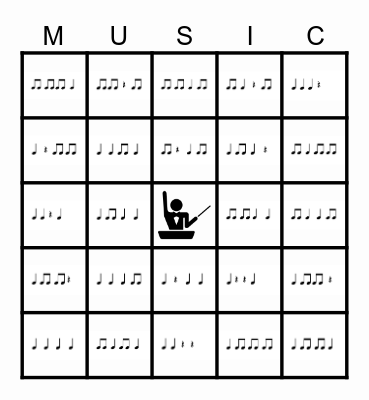 Music Class Bingo (Level 2- Rhythm) Bingo Card