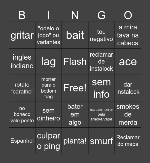 valorant Bingo Card