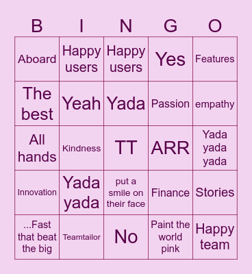 Bongo Bingo Card