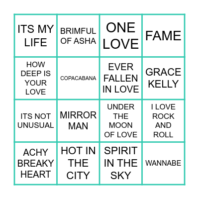 THE MIX TAPE Bingo Card