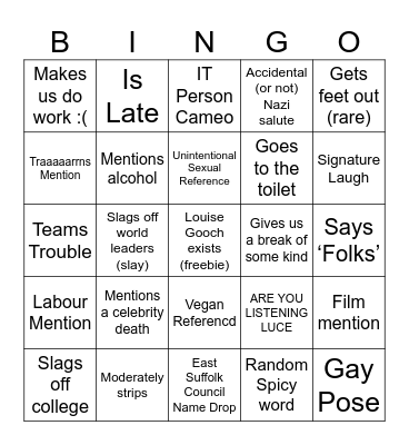 Louise Bingo Card