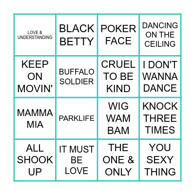 SMASH HITS Bingo Card