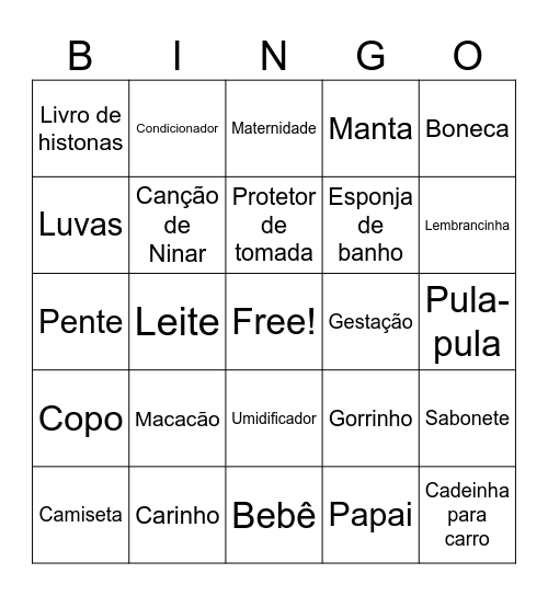 chá da Olivia Bingo Card