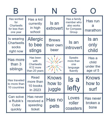 Icebreaker Bingo Card