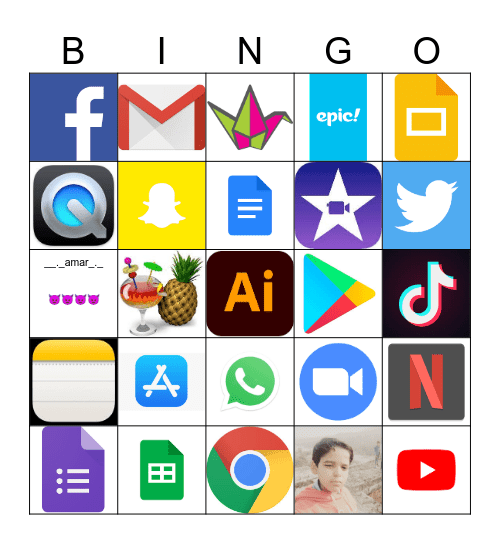 Technology App Icon Bingo! Bingo Card