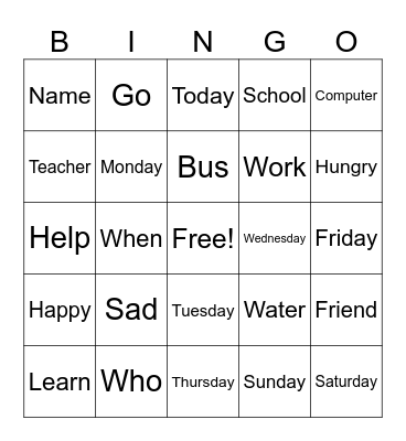 ALS BINGO! Bingo Card