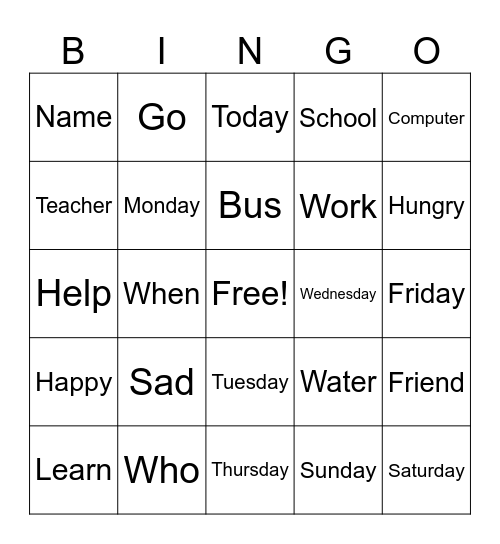 ALS BINGO! Bingo Card