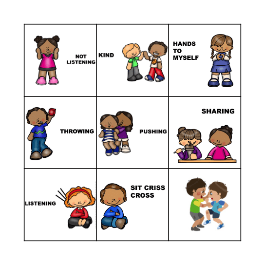 Red and Green Choices Bingo Card