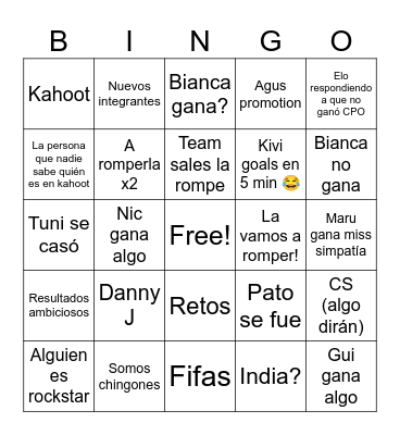 Rocket Wrapped Kickoff Bingo Card