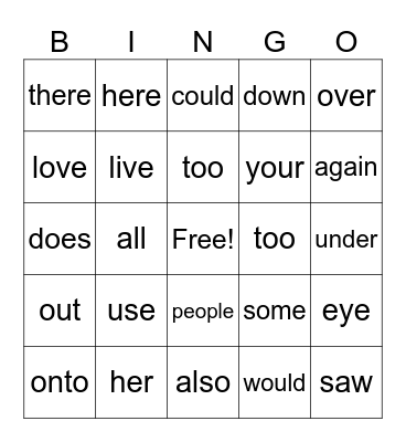 1st use & also Bingo Card