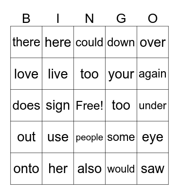 1st use & also Bingo Card