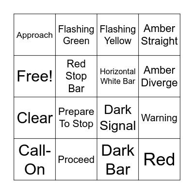 Signals Bingo Card