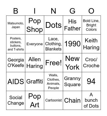 Visual Arts Bingo (Quarter 2 Review) Bingo Card