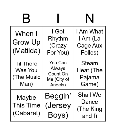 1. Award Winners Bingo Card