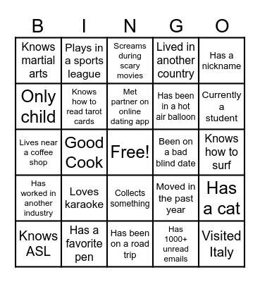 Winter Bingo Card
