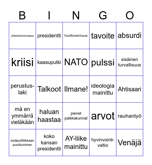 Bingo v 2 Bingo Card