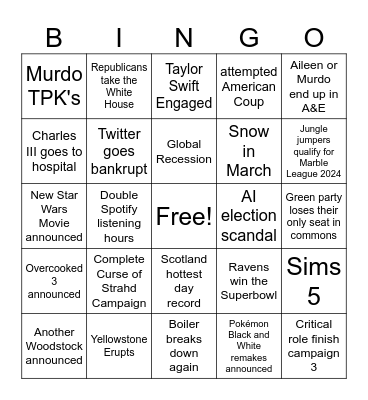 Murdo 2024 Bingo Card