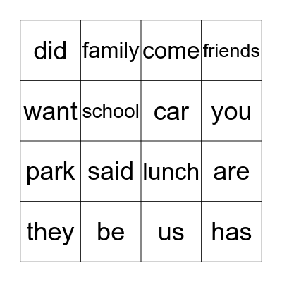 List 3 Bingo Card