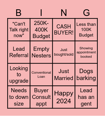 2024 CALL NIGHT Bingo Card