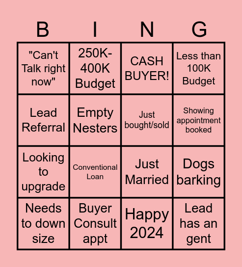 2024 CALL NIGHT Bingo Card