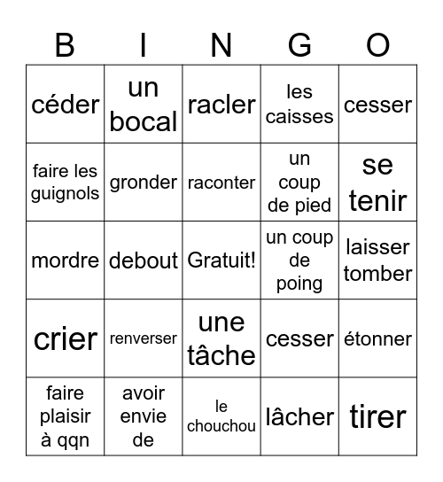 Le Petit Nicolas (1) Bingo Card