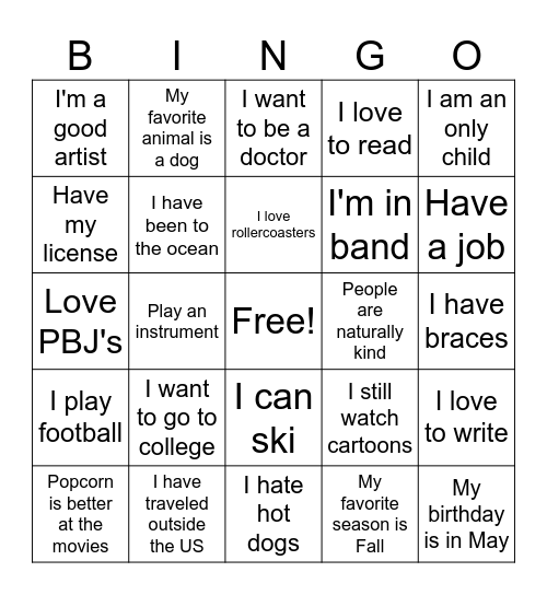 English III Bingo Card