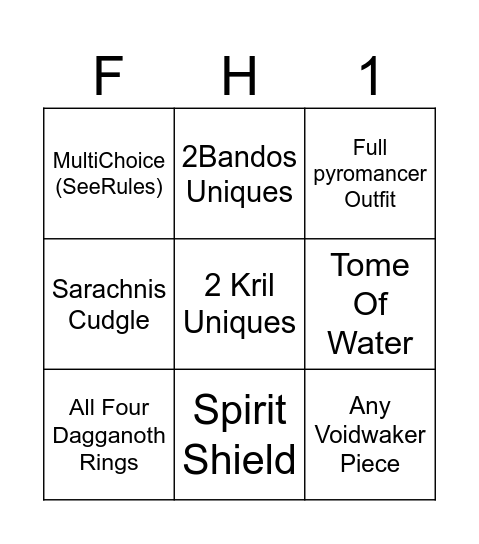 Fresh Homies #1 Bingo Card