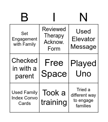 Jan Team Bingo Card Bingo Card