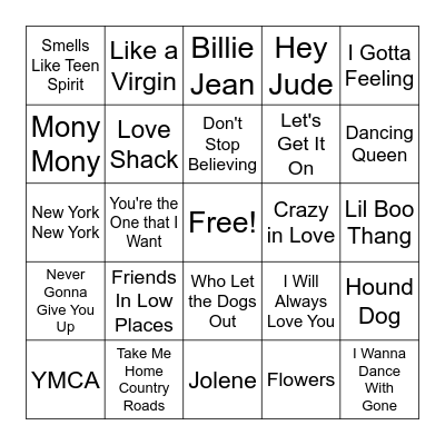 Music Bingo! Bingo Card
